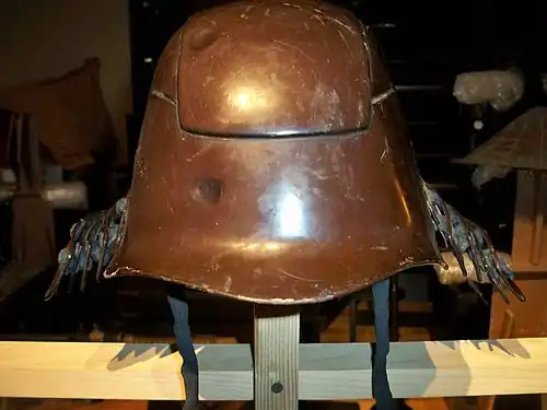 Edo-period Kabuto helmet of the zunari style, plain with no front crest holder