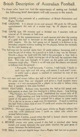 A brief description of Australian Football (p. 5)[30]