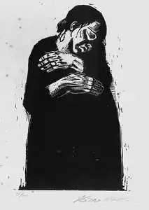 The Widow I (1922–23), woodcut from the Mario de Andrade Collection, at the Instituto de Estudos Brasileiros