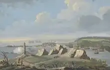 View of Louisbourg when the city was besieged by British forces in 1758