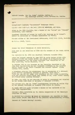 British Army military intelligence file for Joseph McGrath